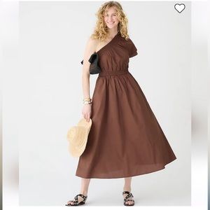 NWOT J. Crew One Shoulder Cotton Dress